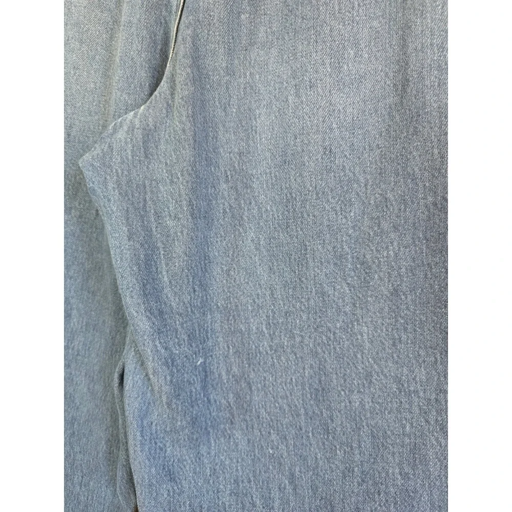 Talbots Summerweight Straight Leg Ankle Jean 14 Franklin Wash 100% Tencel Blue